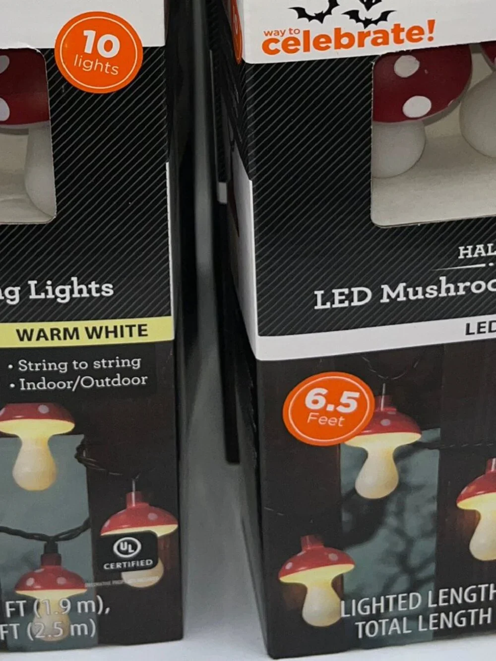 LED Mushroom String Fairy 10 Blow Mold Indoor Decor 6.5 Feet New 2 Sets SO CUTE